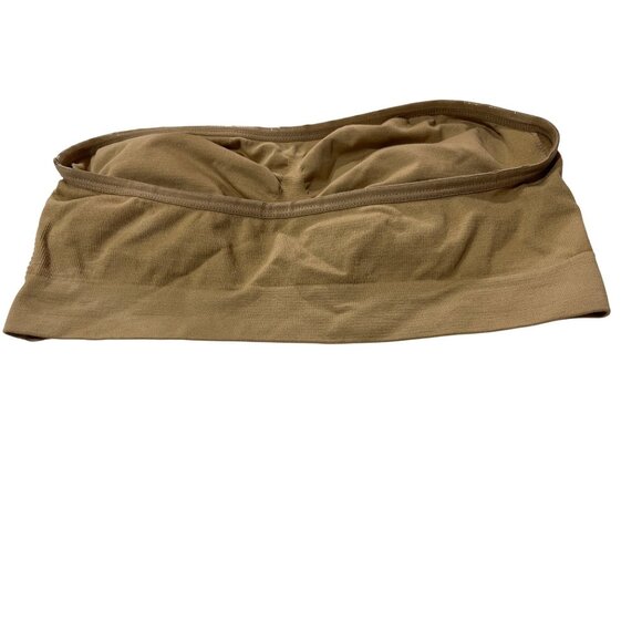 Genie Custom Tan Strapless Bandeau Bra XL Nylon/Spandex Seamless Stretch 68c - Picture 2 of 4